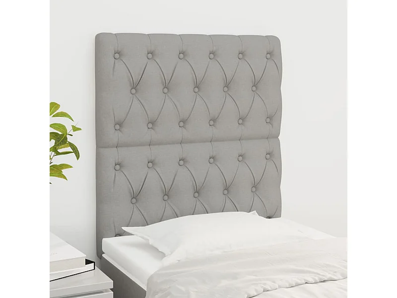 Cabeceros 2 uds Gris Claro 80x7x78/88 cm Tela