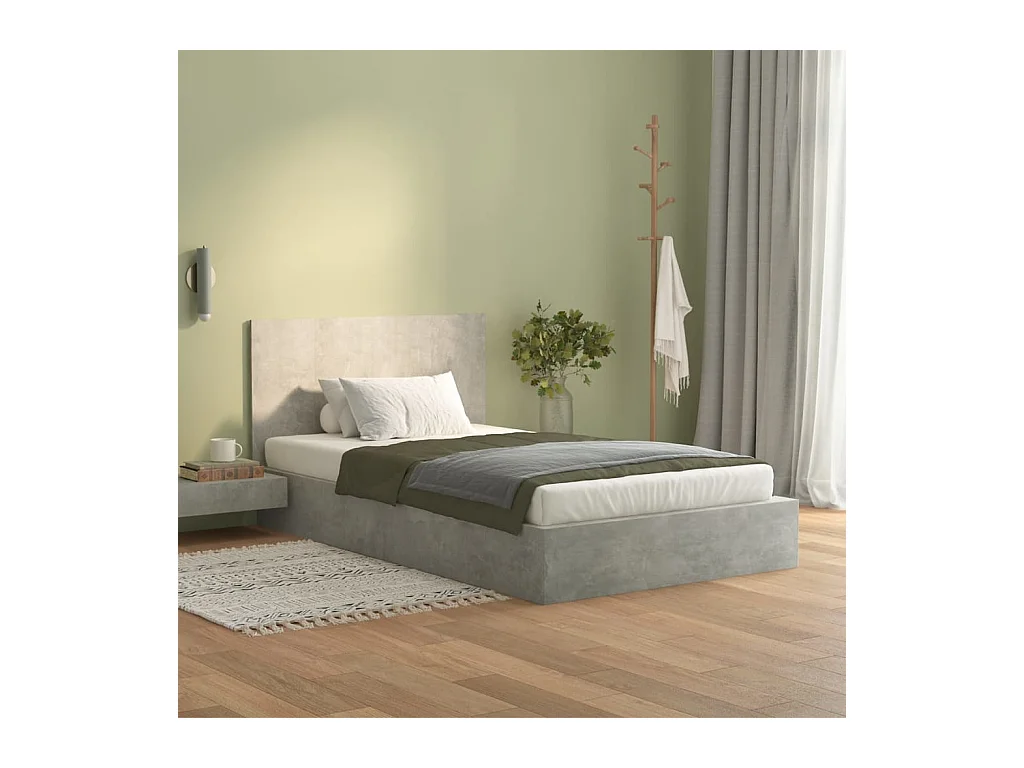 Betongrijs hoofdbord 120x1,5x80 cm bewerkt hout