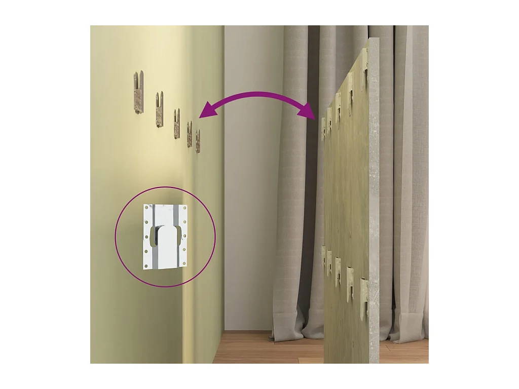 Betongrijs hoofdbord 120x1,5x80 cm bewerkt hout