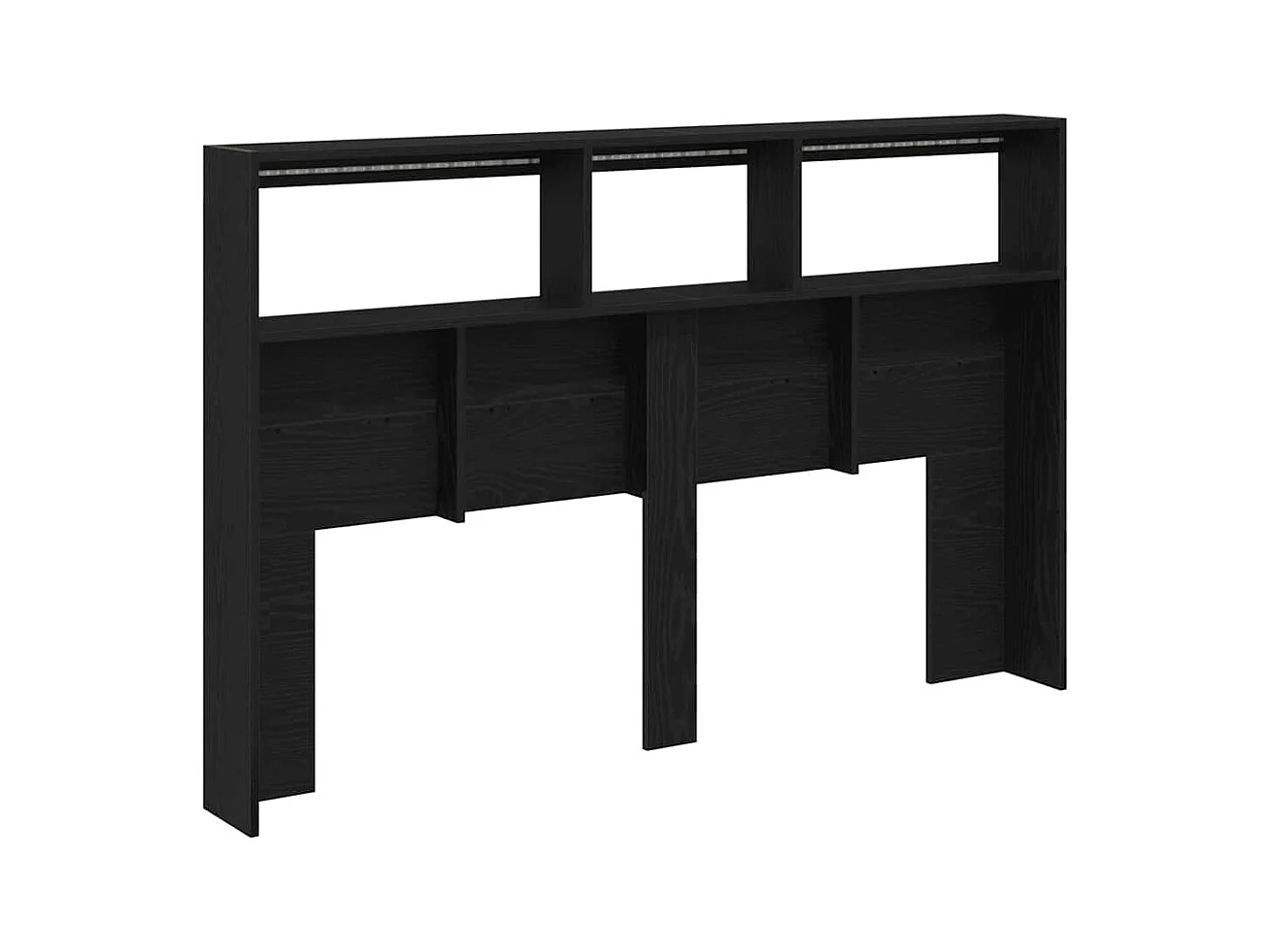 Armoire tête de lit avec LED chêne noir 160x17x102 cm