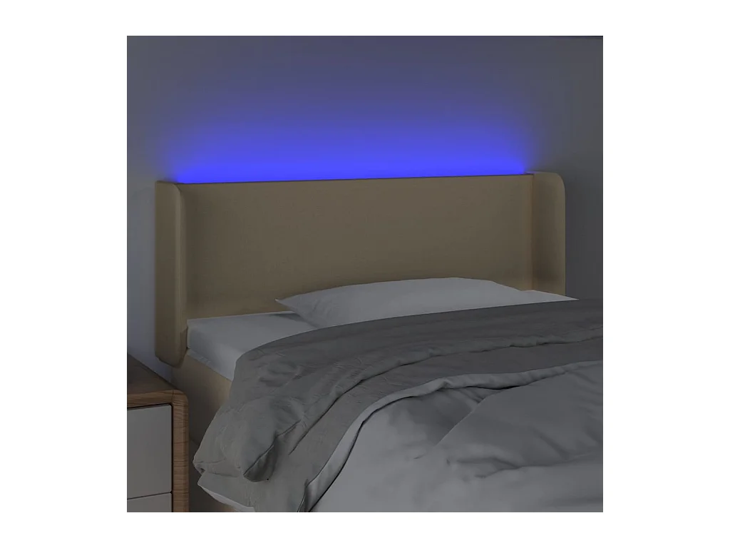 LED-Kopfteil Creme 93x16x78/88 cm Stoff