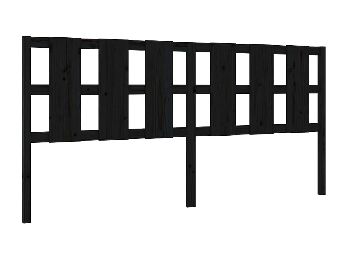 Schwarzes Kopfteil 205,5x4x100 cm Massivholz Kiefer