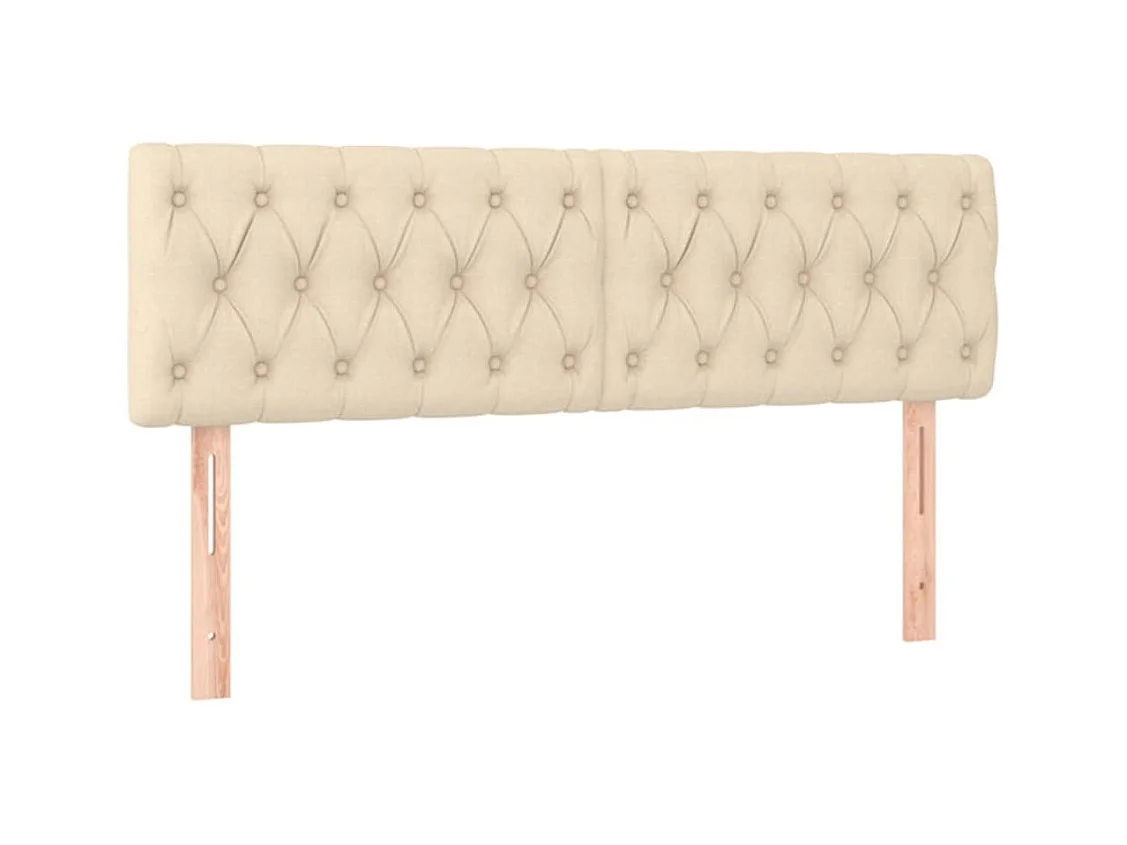 Têtes de lit 2 pcs Crème 72x7x78/88 cm Tissu