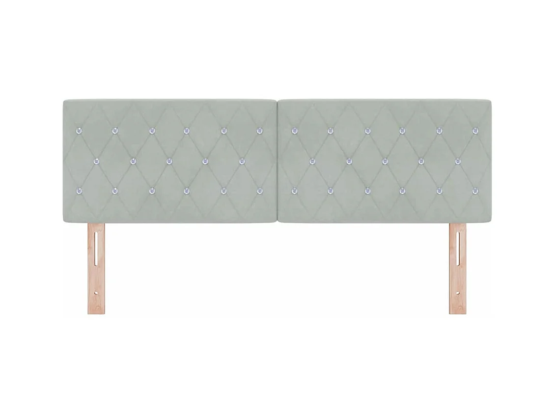 Tête de Lit en Velours Argyle Gris clair 140 cm Velours