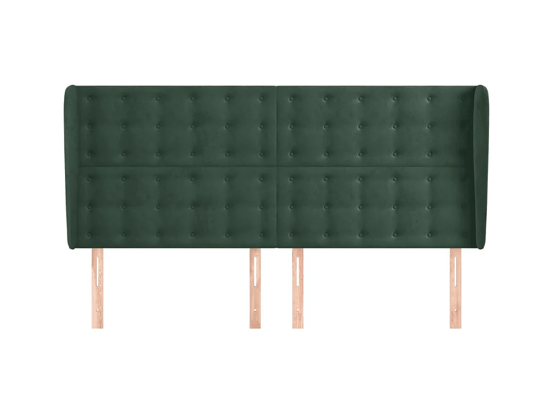 Cabecero con alas Verde oscuro 163x23x118/128 cm Terciopelo