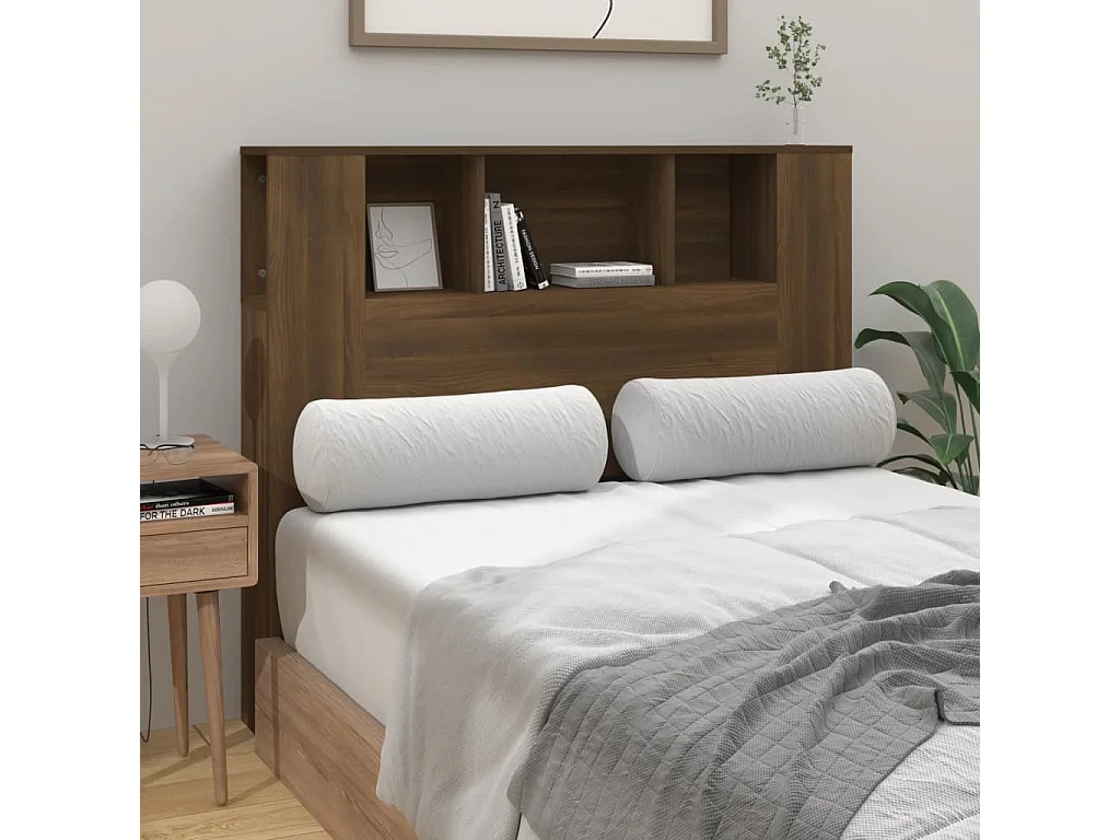 Armoire de tête de lit chêne marron 120x18,5x102,5 cm