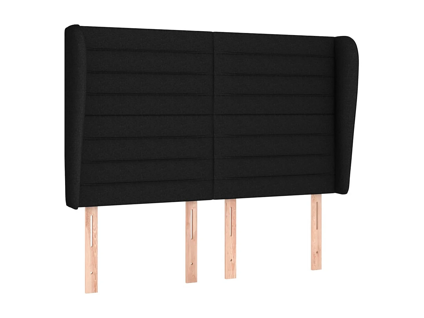 Cabecero con alas Negro 147x23x118/128 cm Tela