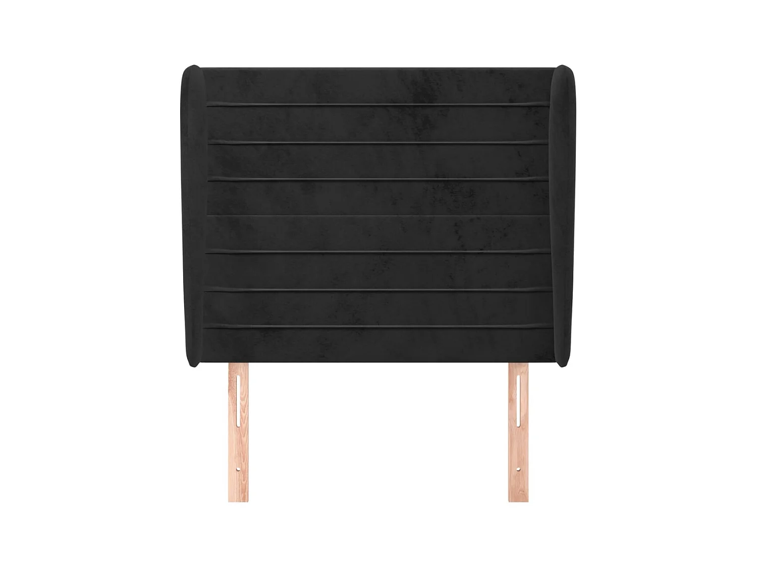 Hoofdbord met vleugels Zwart 103x23x118/128 cm Fluweel