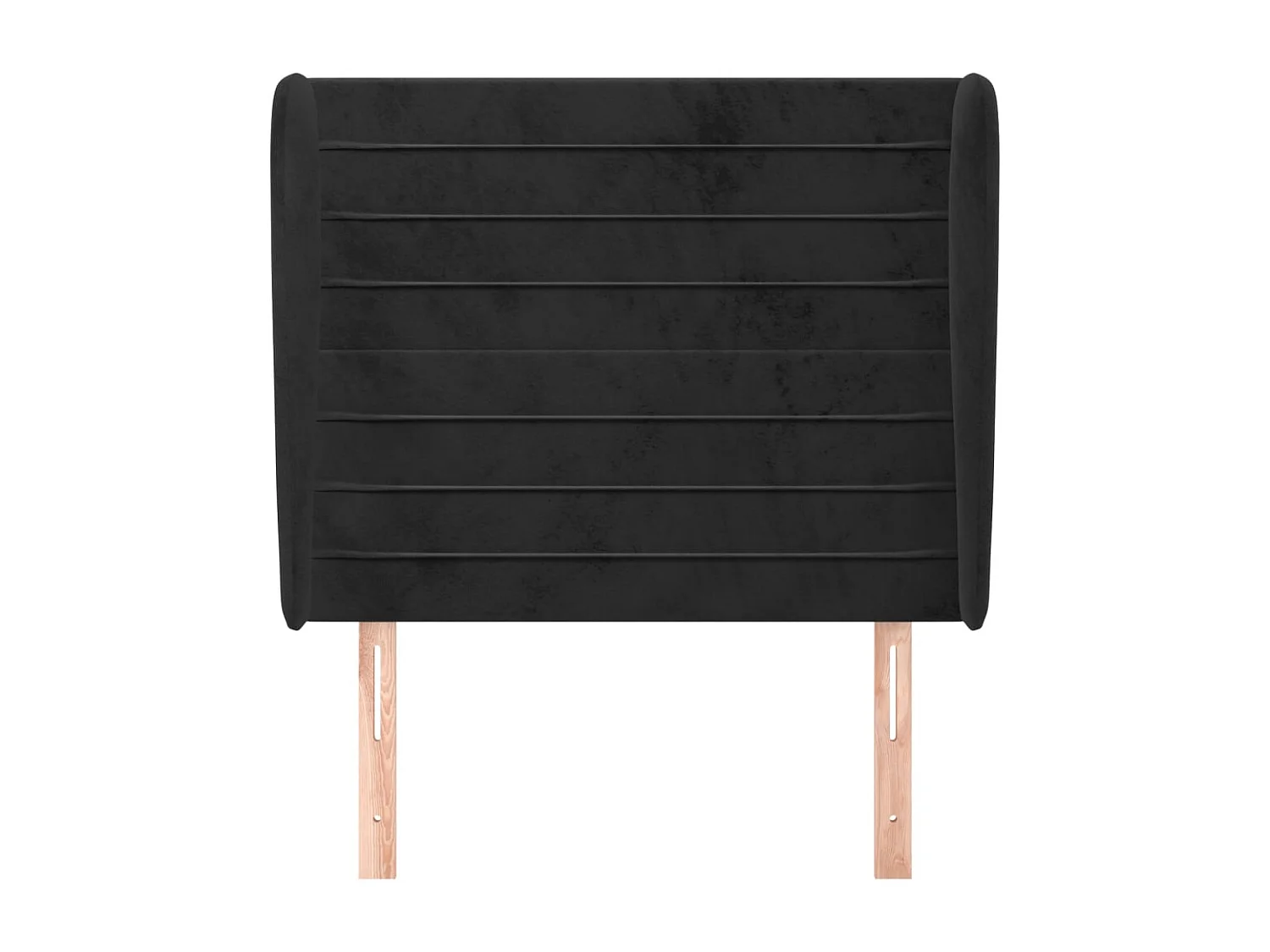 Testiera con ali Nero 103x23x118/128 cm Velluto