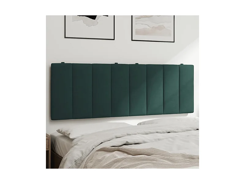 Donkergroen hoofdbordkussen 140 cm fluweel