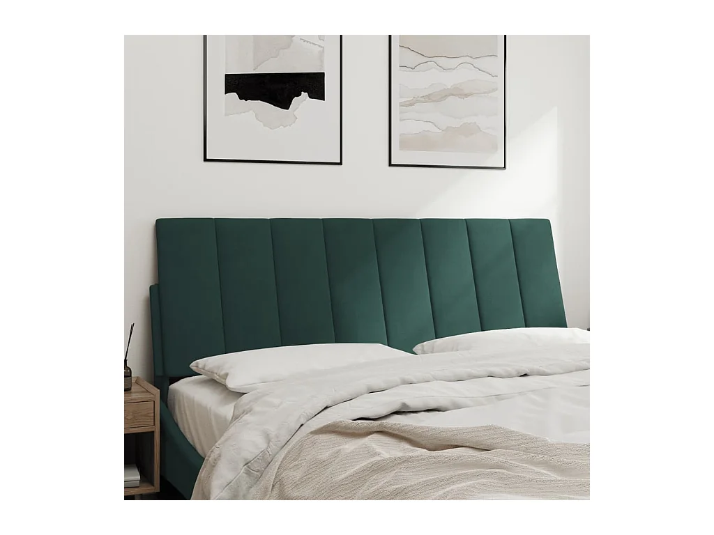 Donkergroen hoofdbordkussen 140 cm fluweel