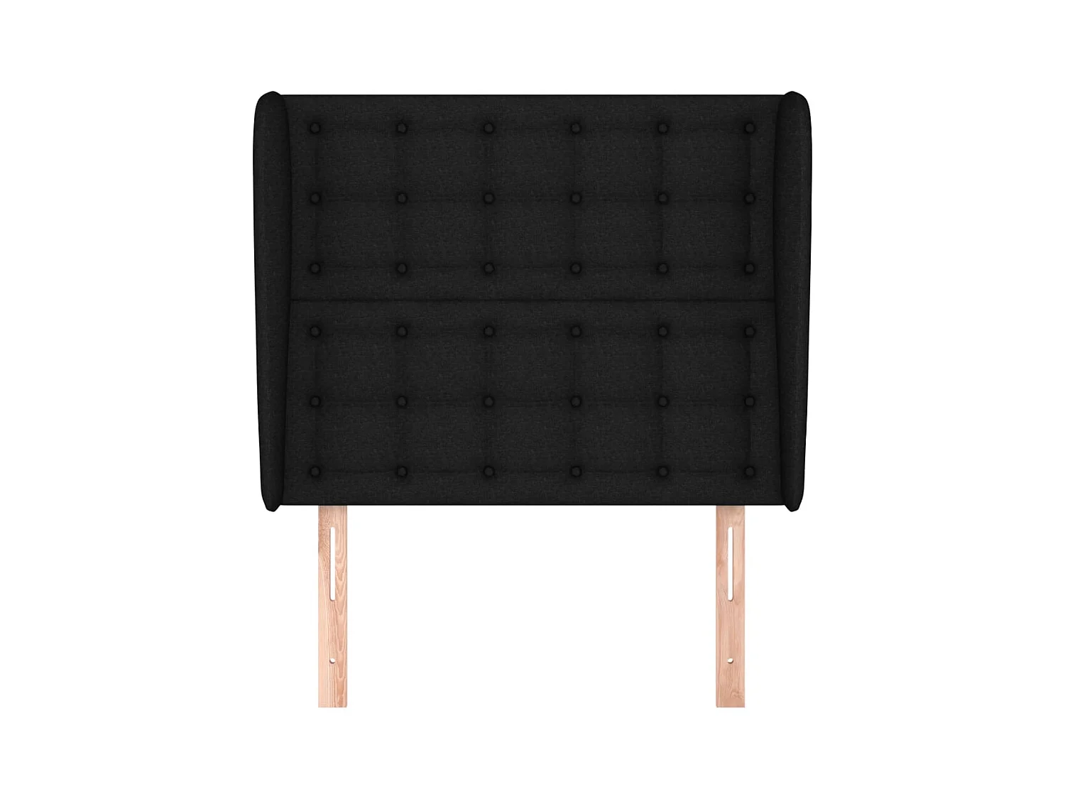 Tête de lit avec oreilles Noir 93x23x118/128 cm Tissu