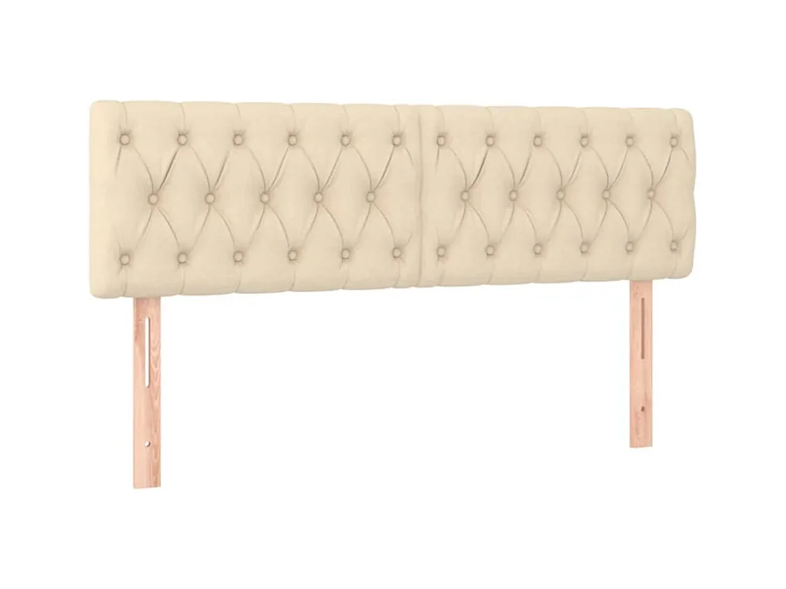 LED Hoofdbord Crème 144x7x78/88 cm Stof