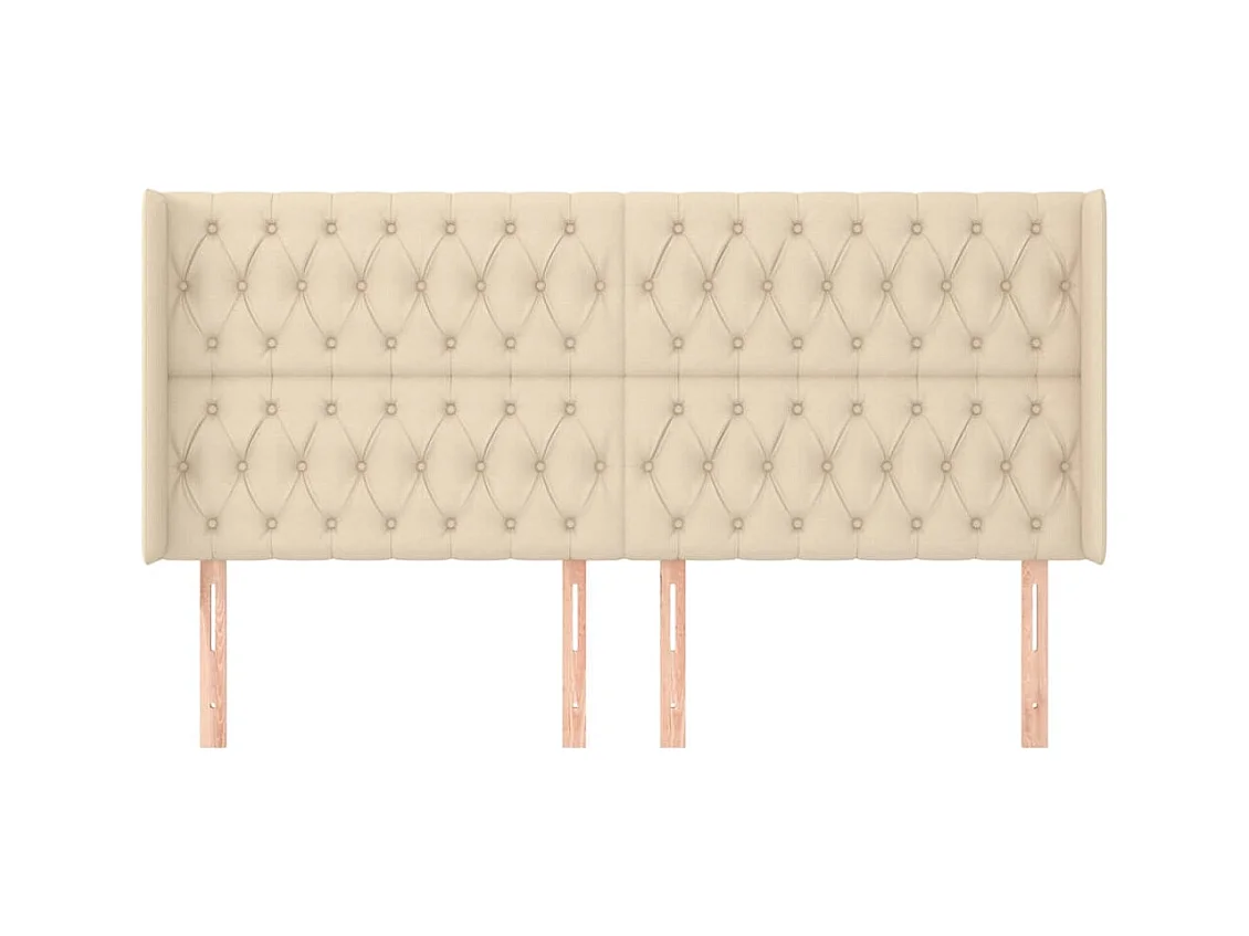 Cabecero con alas Crema 203x16x118/128 cm Tela