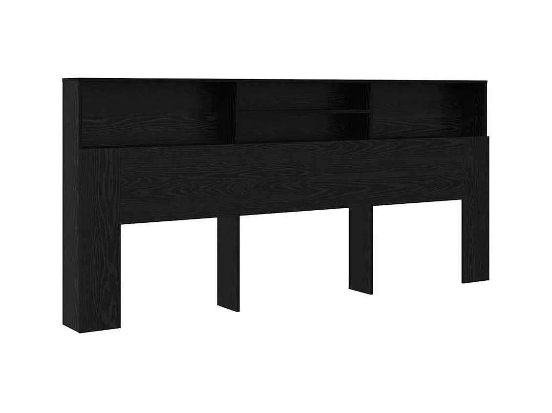 Cabinet de Tête de Lit Chêne noir 220 x 19 x 101.5 cm