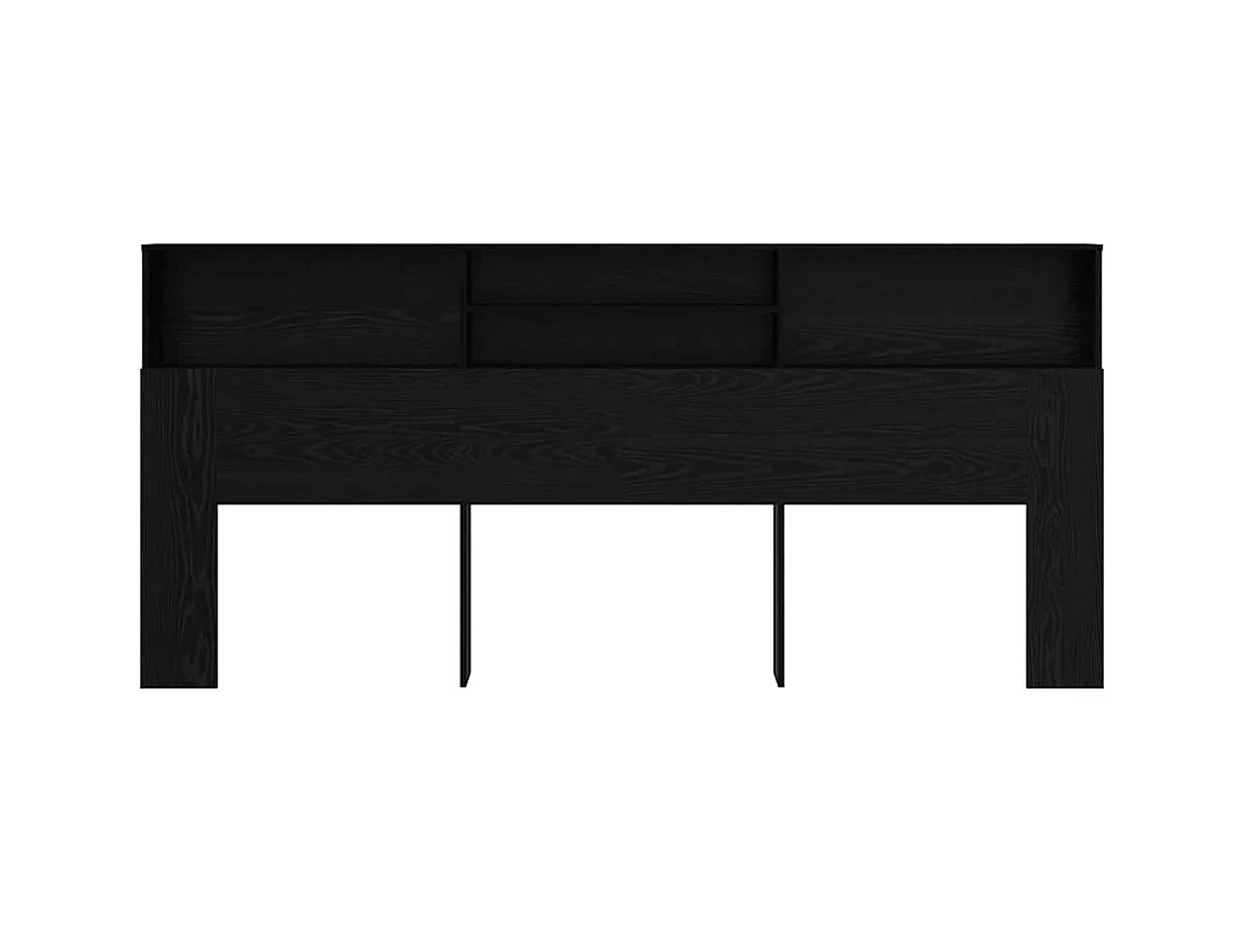 Cabinet de Tête de Lit Chêne noir 220 x 19 x 101.5 cm