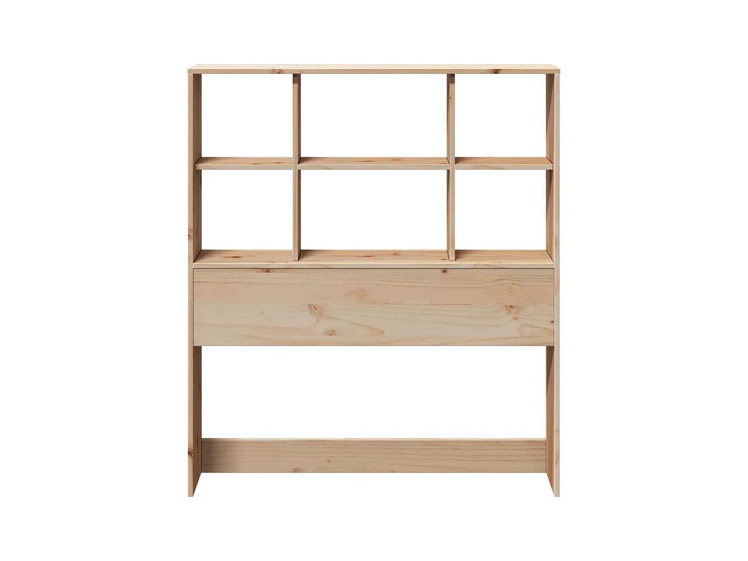 Testiera in legno massello di pino da 90 cm con contenitore