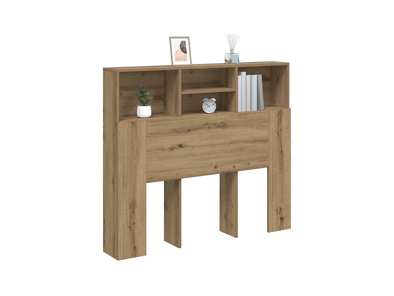 Handgemaakte eikenhouten hoofdbordkast 120x19x103,5 cm