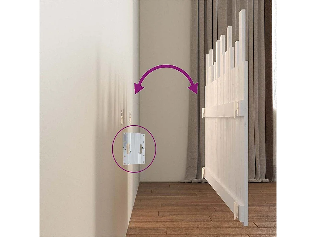 Testiera a muro Bianco 166x3x80 cm Legno massello di pino