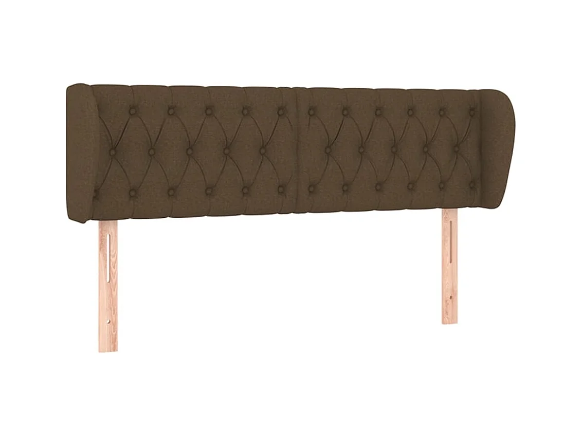 Tête de lit avec oreilles Marron foncé 163x23x78/88 cm Tissu
