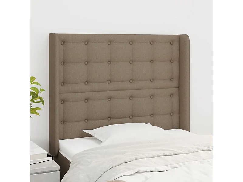 Testiera con ali Taupe 93x16x118/128 cm Tessuto