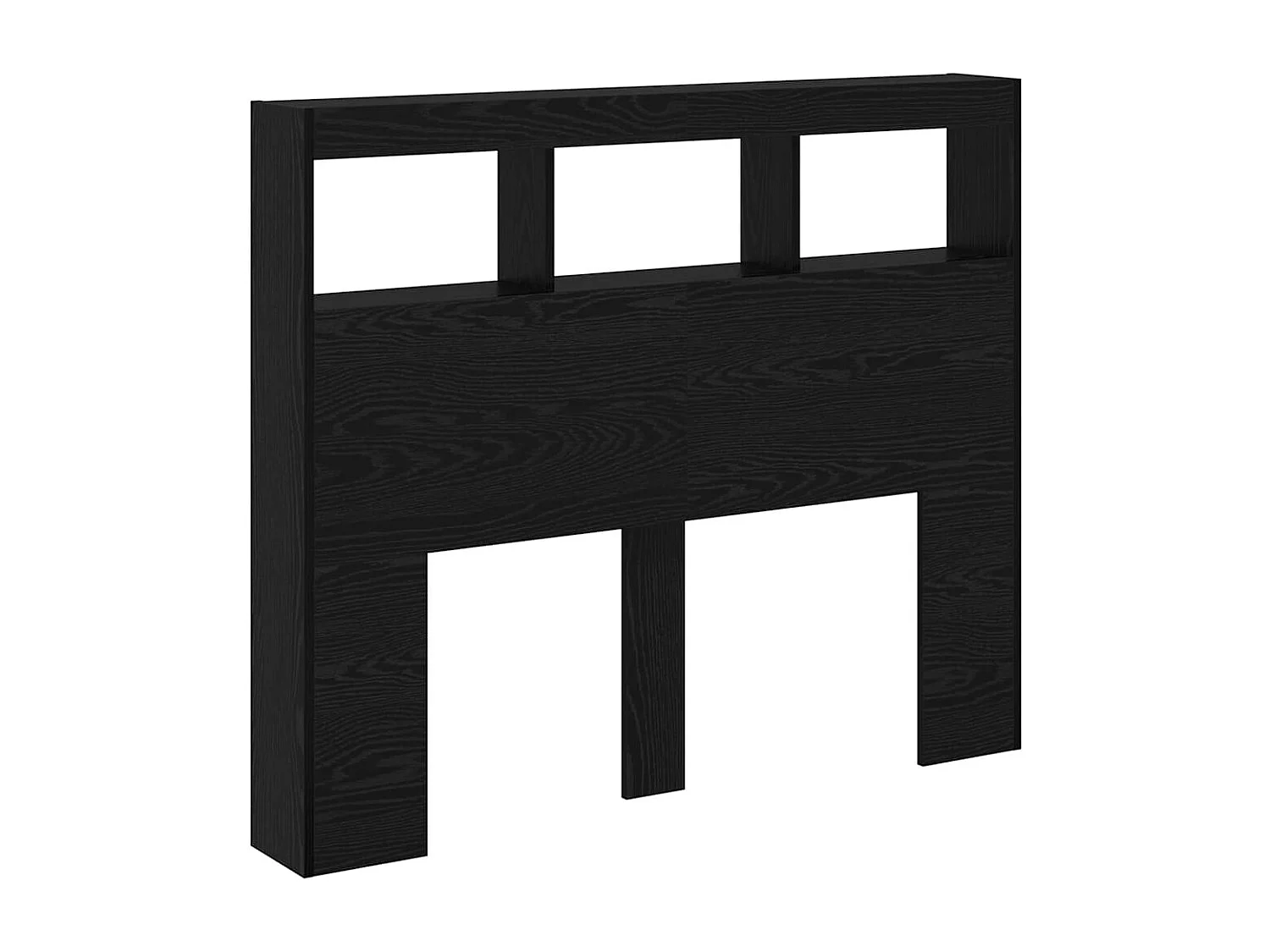 Cabecero Mueble con LED Roble Negro 122 x 17 x 102 cm