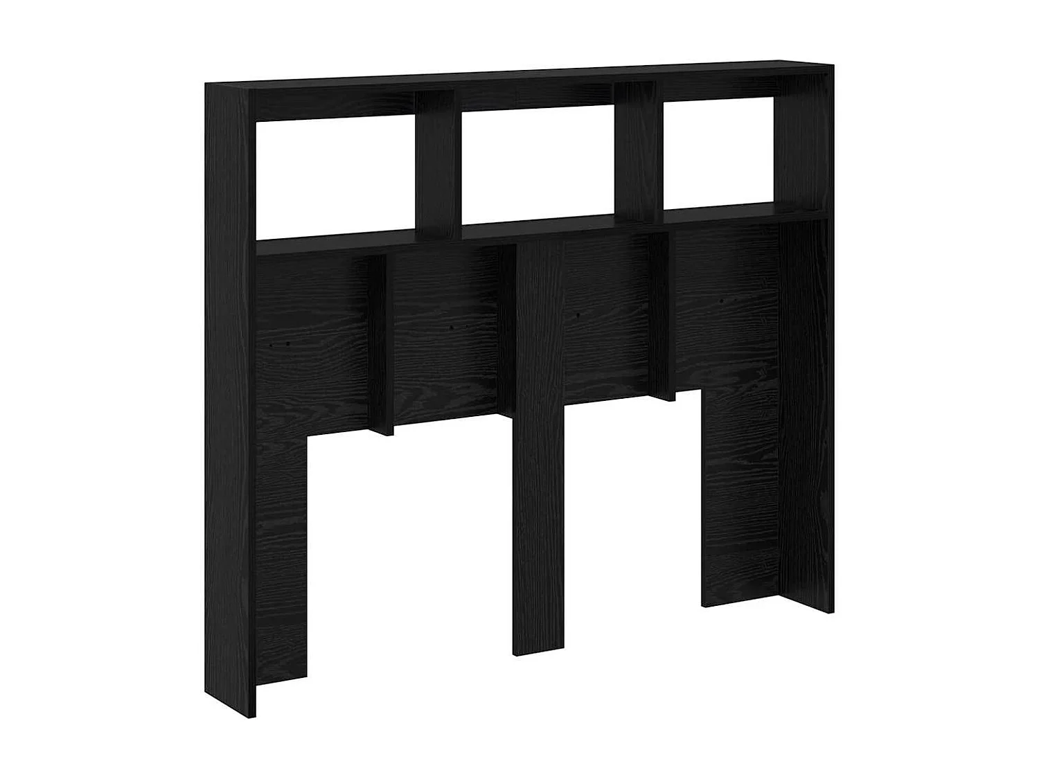 Cabecero Mueble con LED Roble Negro 122 x 17 x 102 cm