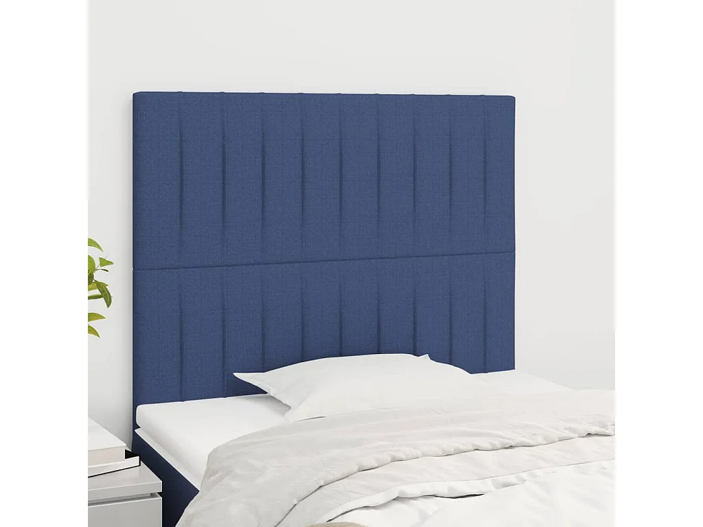 Têtes de lit 2 pcs Bleu 80x5x78/88 cm Tissu