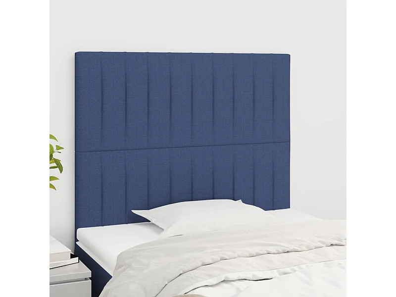 Têtes de lit 2 pcs Bleu 80x5x78/88 cm Tissu