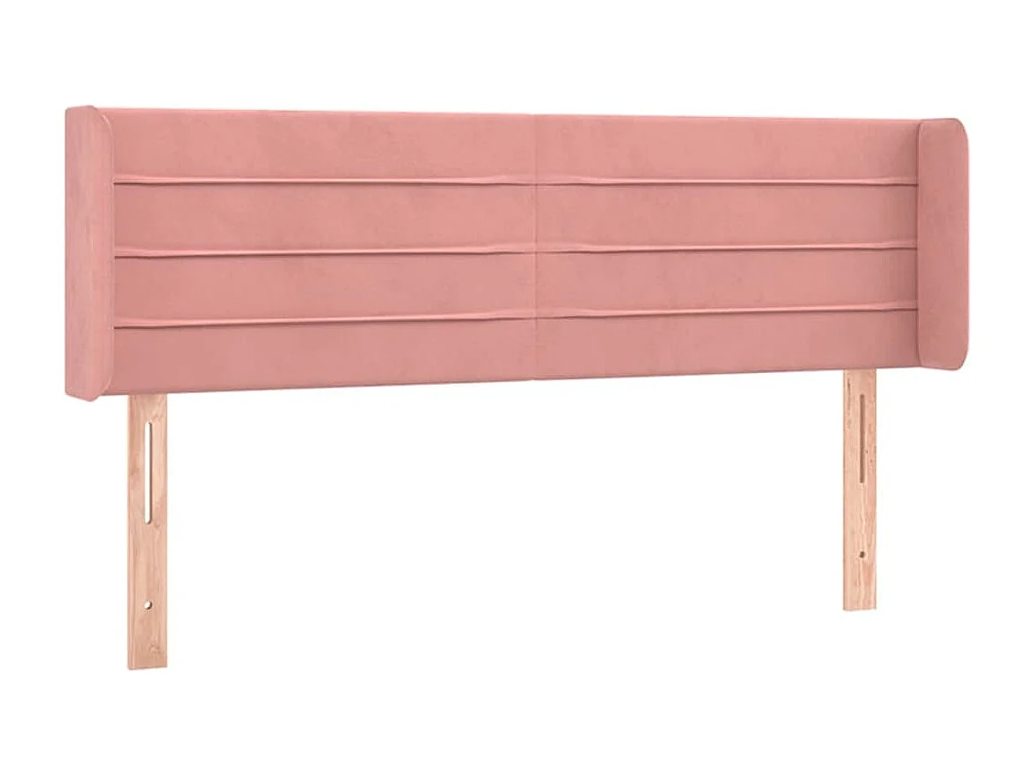 Tête de lit avec oreilles Rose 147x16x78/88 cm Velours