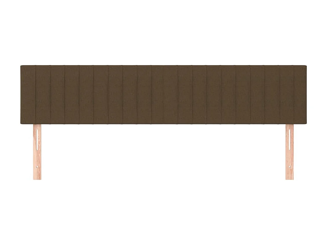 Cabeceros 2 uds Marrón Oscuro 90x5x78/88 cm Tela