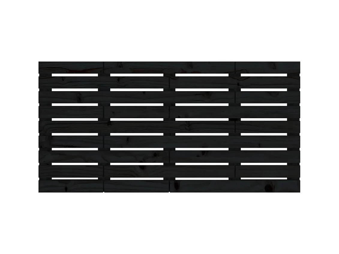 Zwart wandhoofdbord 126x3x63 cm Massief grenenhout