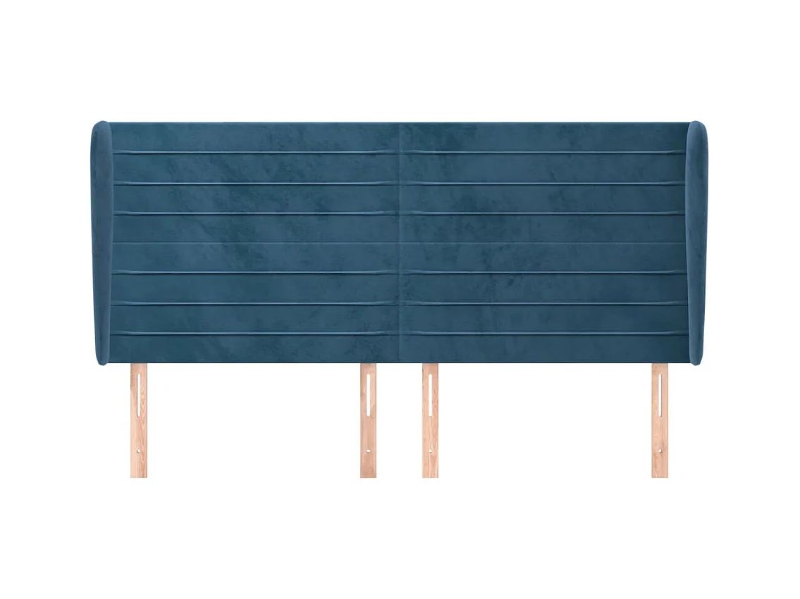 Kopfteil mit Flügeln Dunkelblau 163x23x118/128 cm Samt