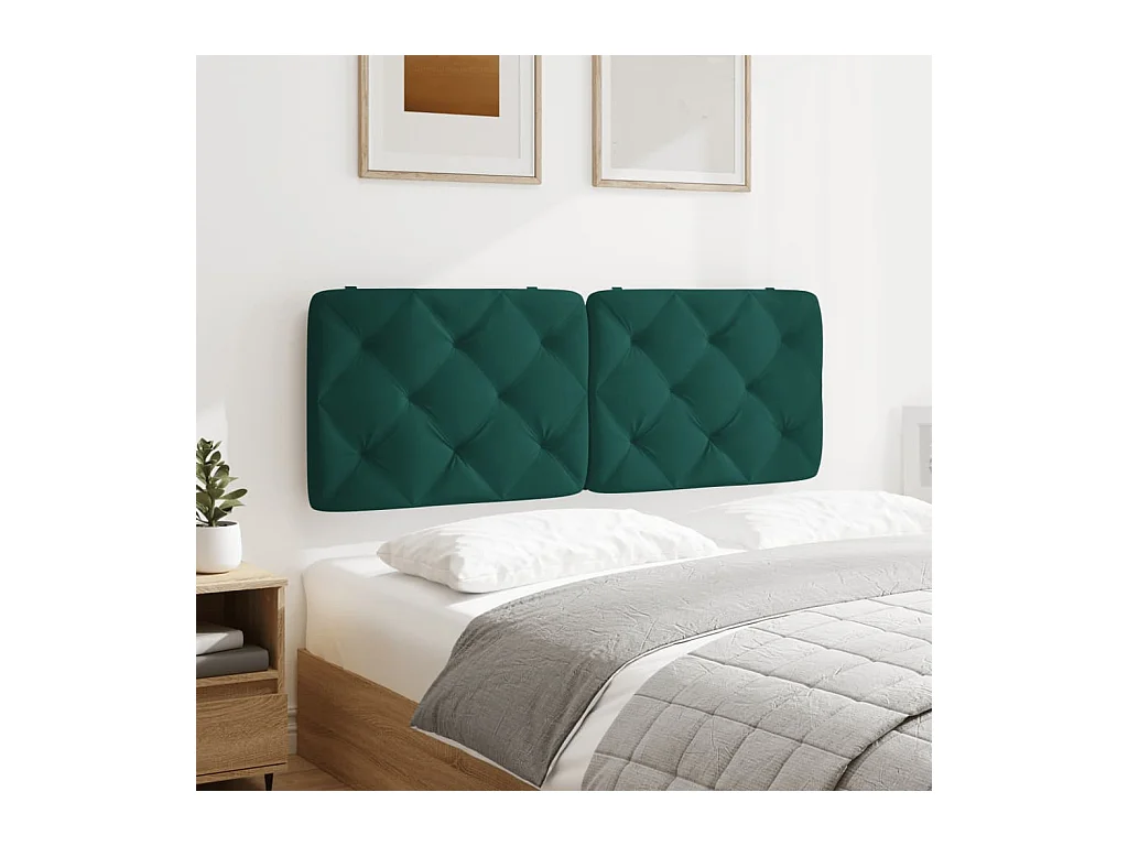 Donkergroen hoofdbordkussen 120 cm fluweel