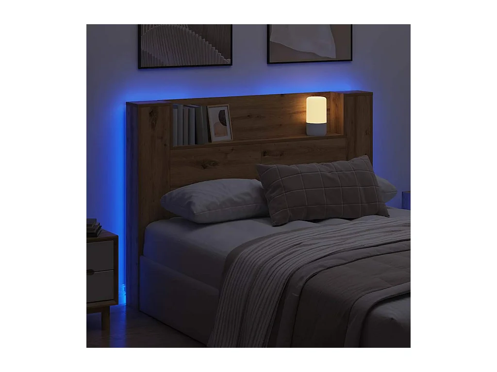 Cabinet de Tête de Lit chêne artisanal Bois d'ingénierie