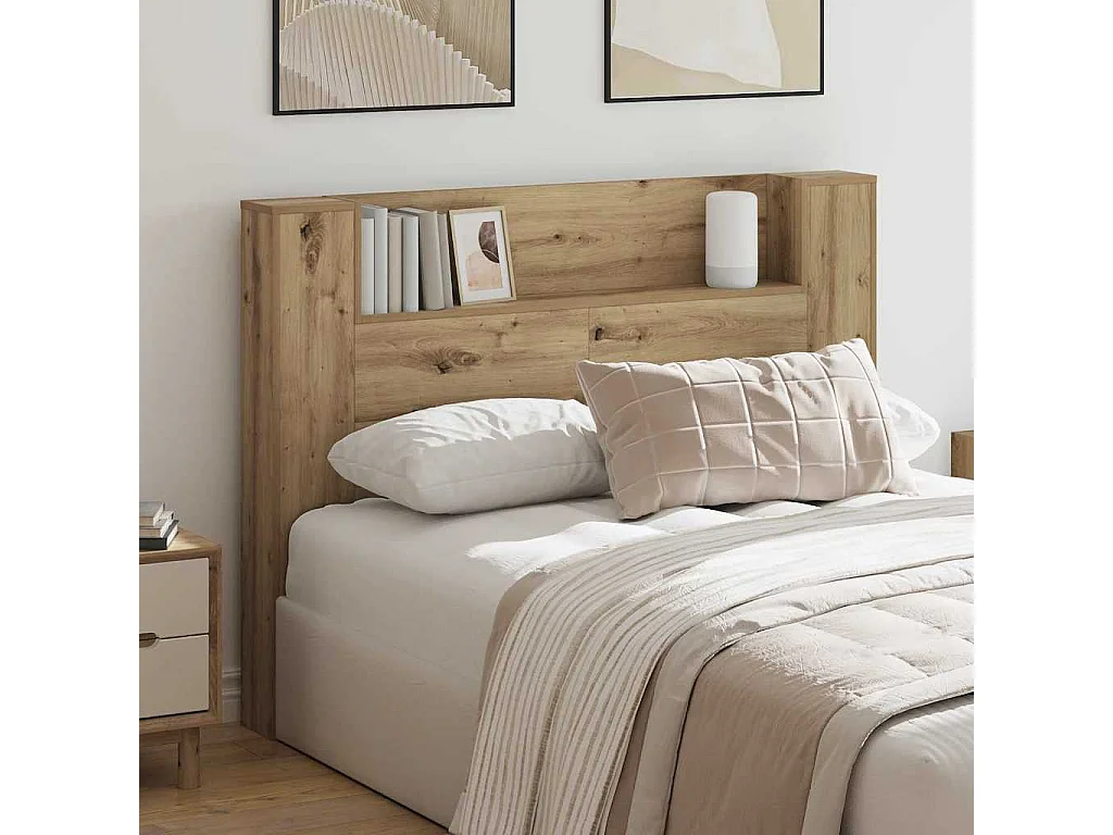 Cabinet de Tête de Lit chêne artisanal Bois d'ingénierie