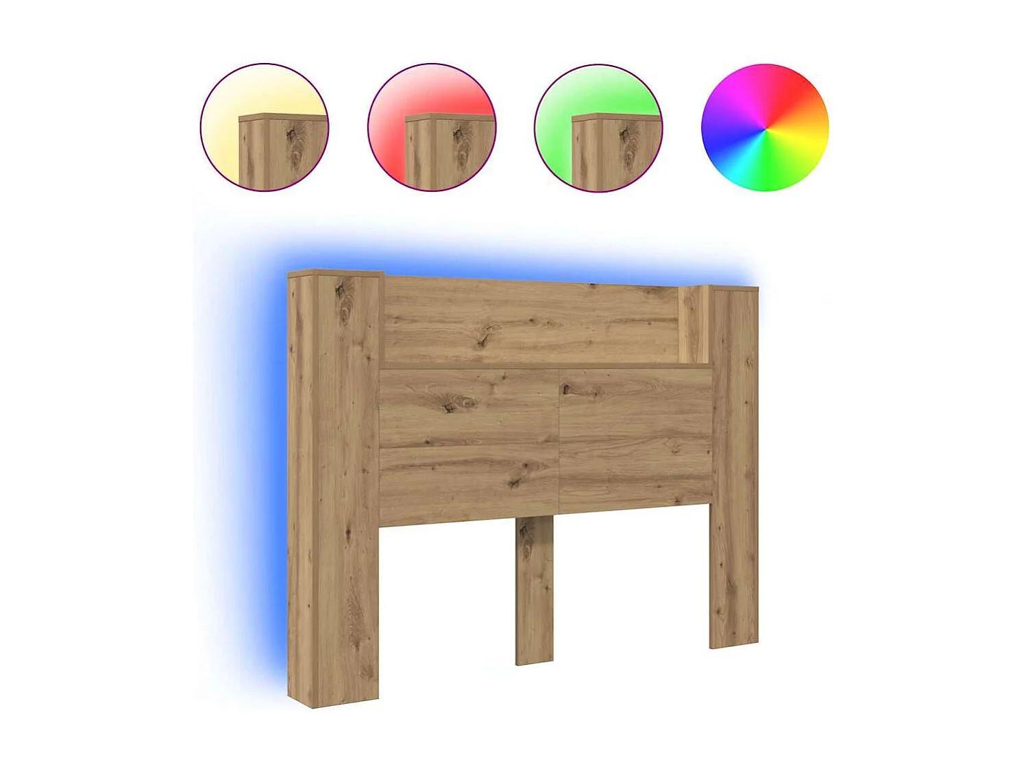 Cabinet de Tête de Lit chêne artisanal Bois d'ingénierie