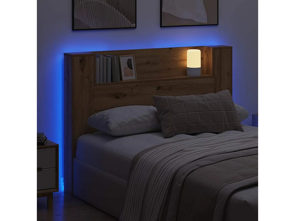 Cabinet de Tête de Lit chêne artisanal Bois d'ingénierie