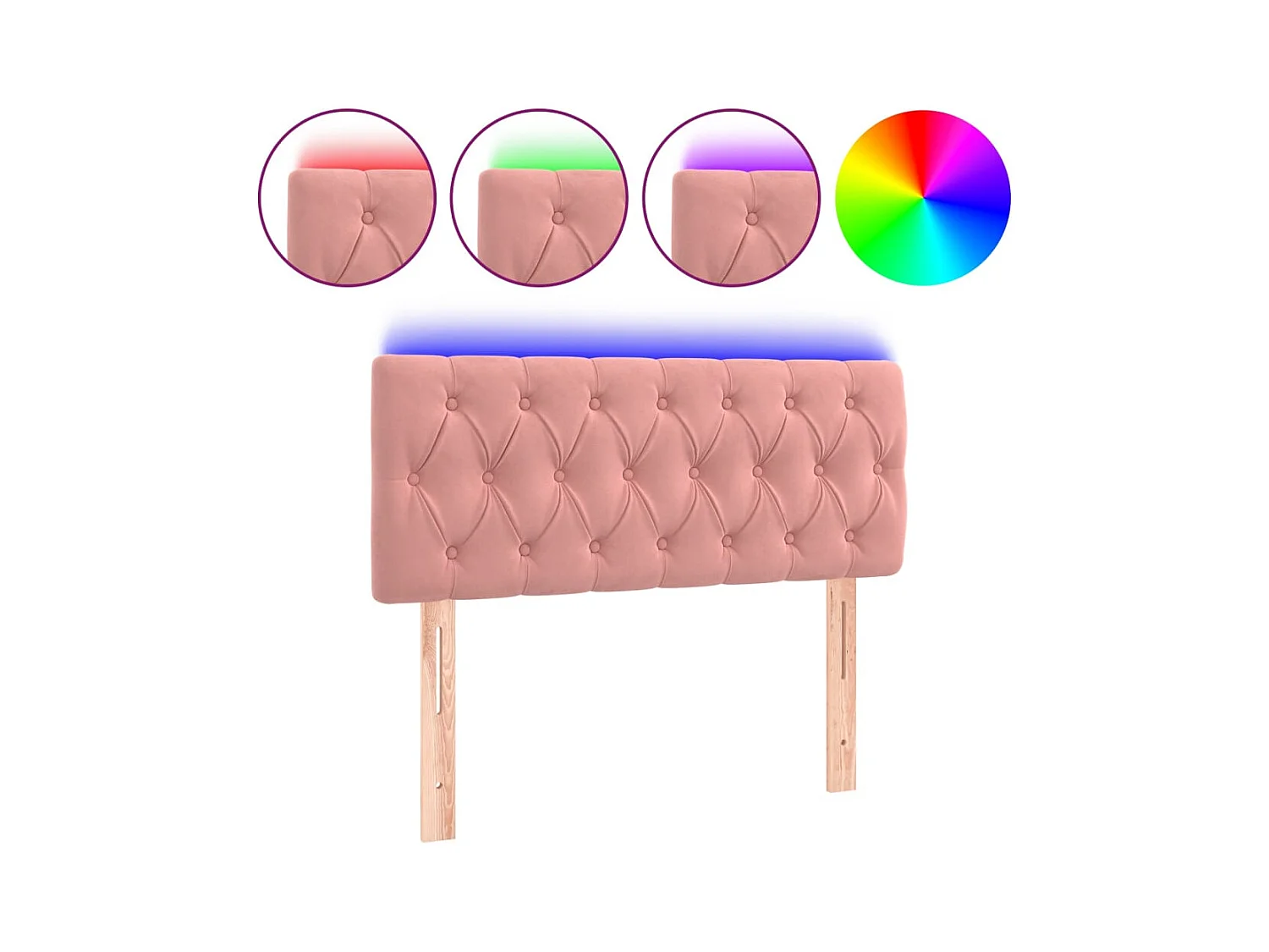 LED Hoofdbord Roze 90x7x78/88 cm Fluweel