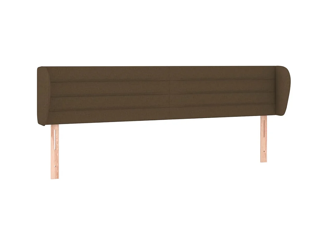 Tête de lit avec oreilles Marron foncé 163x23x78/88 cm Tissu