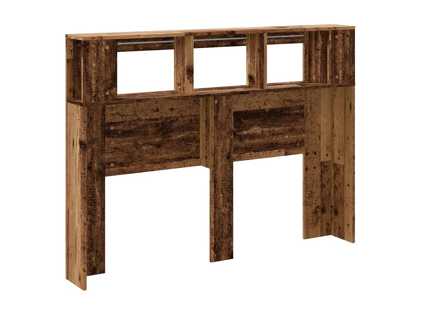 LED hoofdbord oud hout 140x18,5x103,5cm bewerkt hout