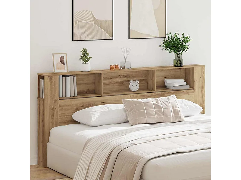 Hoofdbordkast 220 x 18,5 x 104,5 cm bewerkt hout