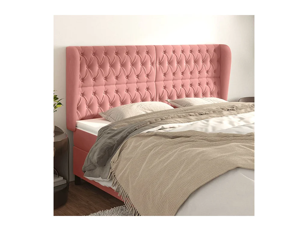 Hoofdbord met vleugels Rose 203x23x118/128 cm Fluweel