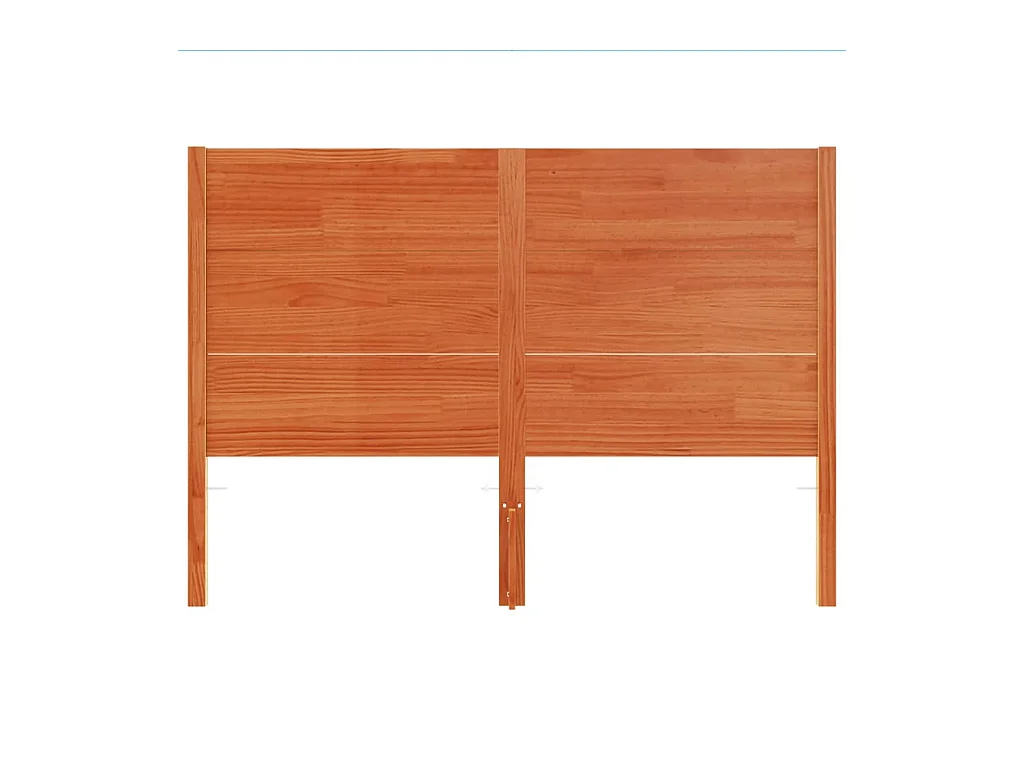 Cabecero encerado marrón 135 cm madera maciza de pino