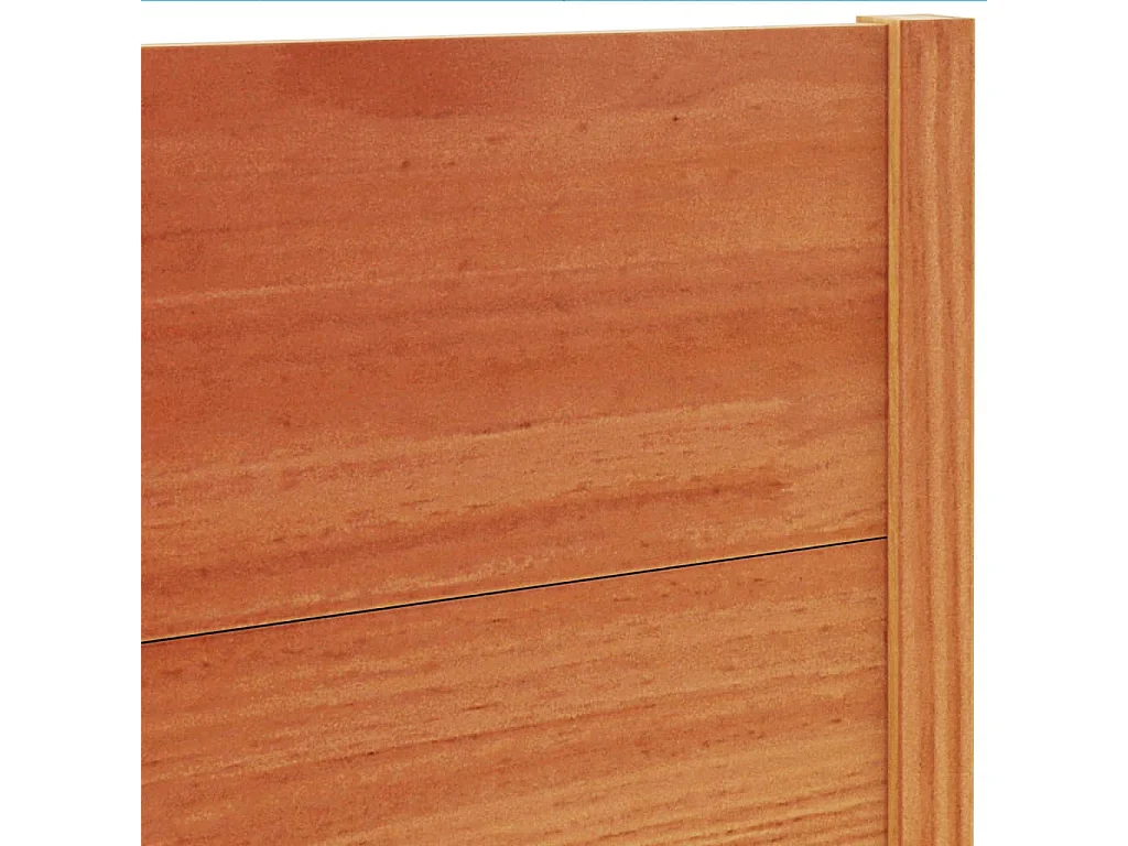 Testiera in legno massello di pino da 135 cm in cera marrone