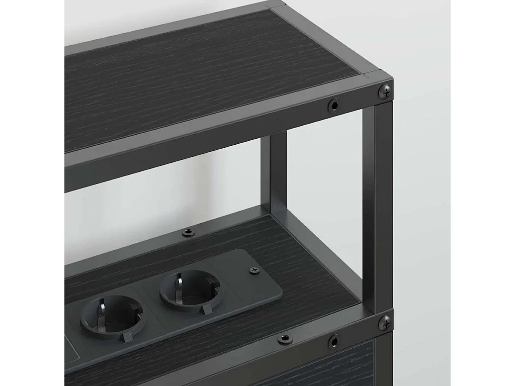 Tête de lit de rangement Chêne noir 150 cm Bois d'ingénierie