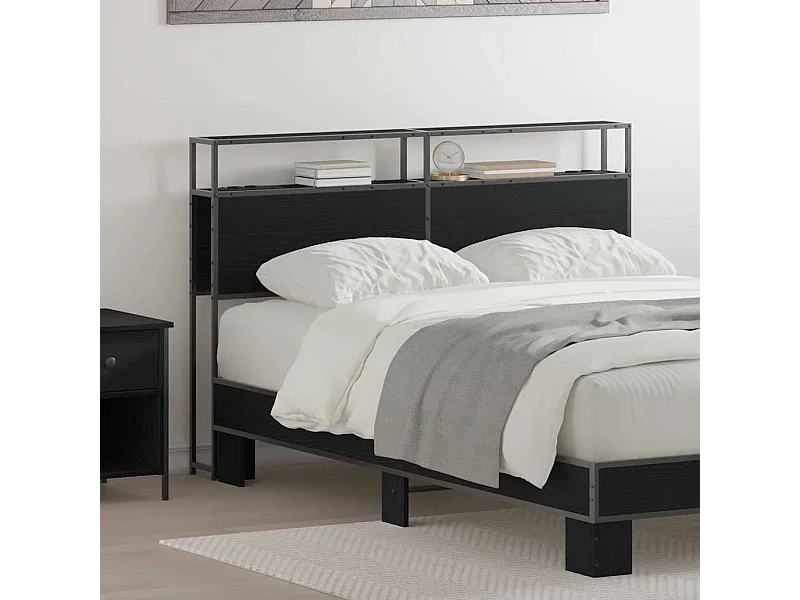 Tête de lit de rangement Chêne noir 150 cm Bois d'ingénierie