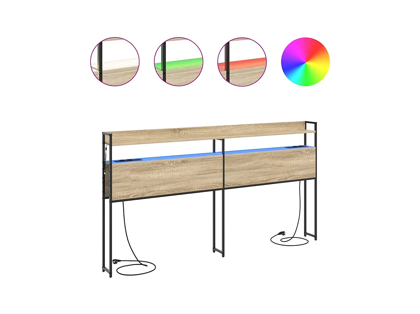 Testiera con ripiano Rovere Sonoma 180 cm Legno composito