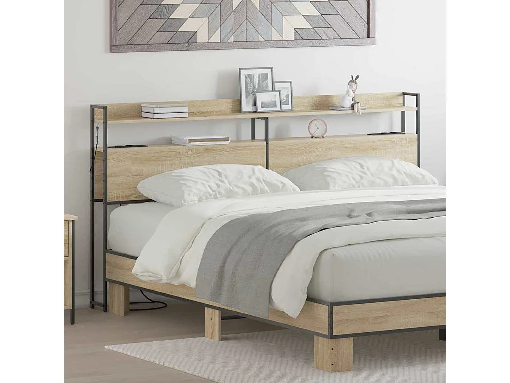 Tête de lit avec étagère Chêne sonoma 180 cm Bois d'ingénierie