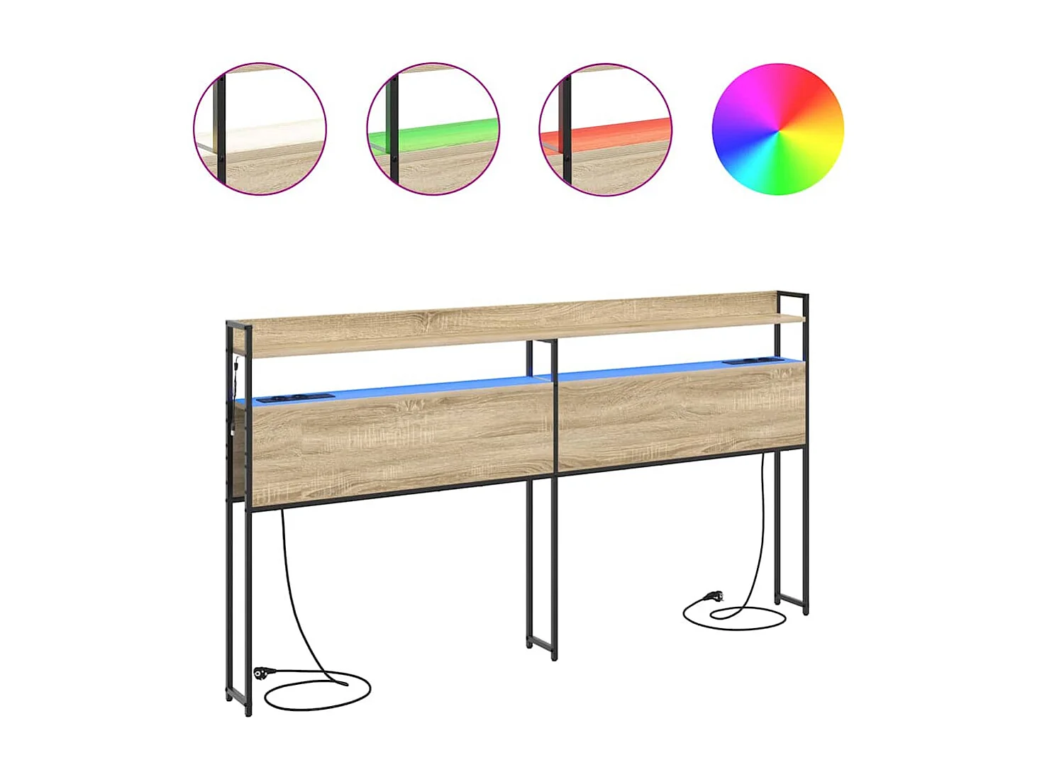 Tête de lit avec étagère Chêne sonoma 180 cm Bois d'ingénierie